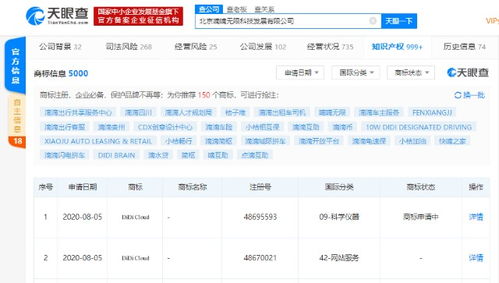嘀嘀無限科技拓展品牌布局 申請注冊“didi cloud”商標，強化信息技術服務矩陣